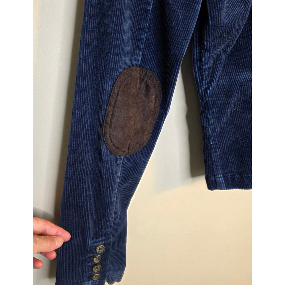 American Eagle Jacket Womens Small Blue Corduroy Elbow Patch Preppy Academia - Picture 5 of 10